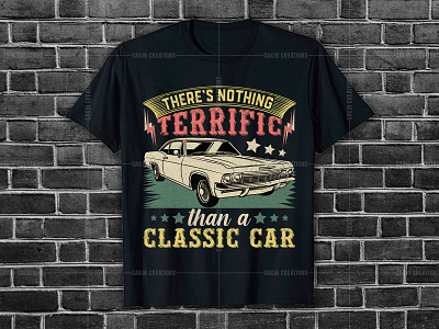 New Classic Car T-Shirt design. retro t shirt design idea