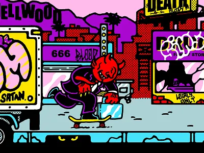 HellWOOD hell illustration keep pushing