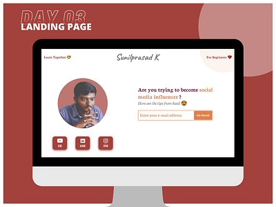 Daily UI - Day03 - Landing Page Design - Adobe XD - UI/UX Design adobe xd branding daily ui design challenge day03 landingpage portfolio ui uiux web design
