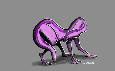 Digital Drafting (Frog-0-salamander) character design doodle illustrations monster