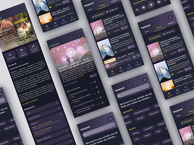 Podcast Inexploré application audio design mobile player podcast ui ux