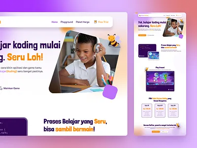 Coding Course Landingpage for Kids course kids landingpage landingpage kids ux web design