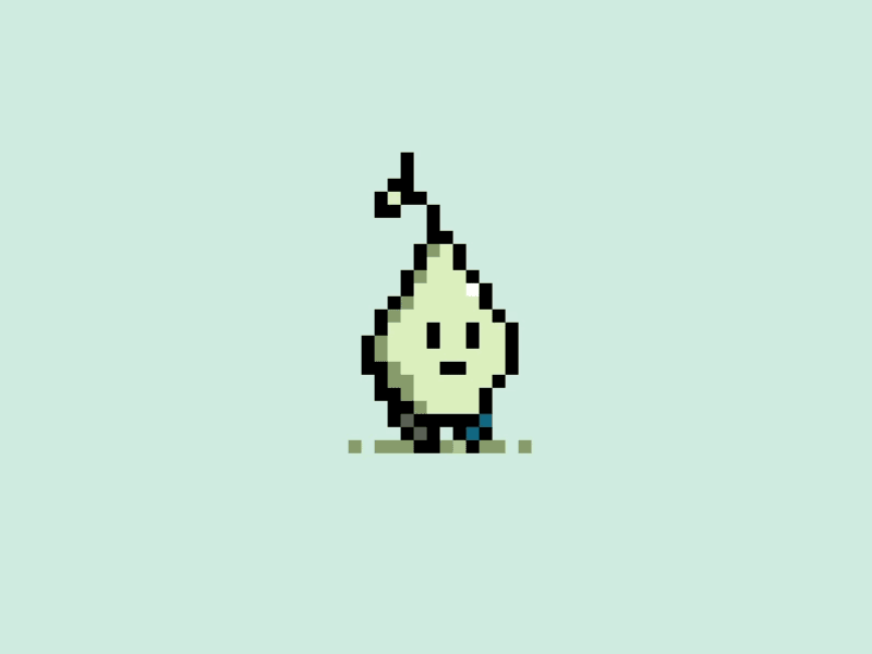 Walking pixel pear 8bit after effects animation cute character motion design pixel pixel art walk