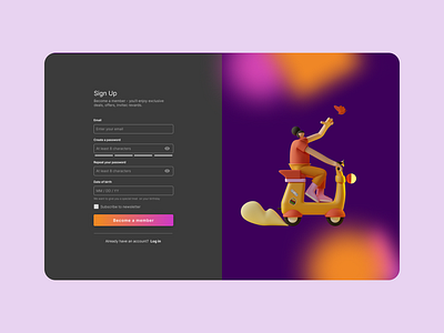 Sign Up Screen appdesign dailyui ui user interface ux