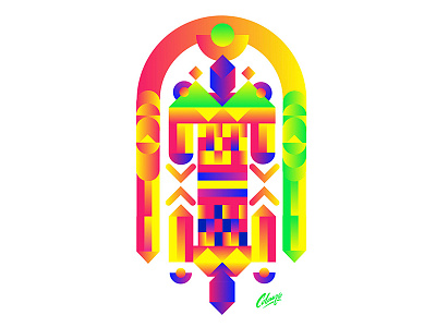 Etnic color etnic geometric illustration vector