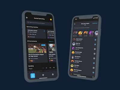 Portal gaming app design gamer gaming app gaming platform interfacedesign tournament app ui uidesign visual design