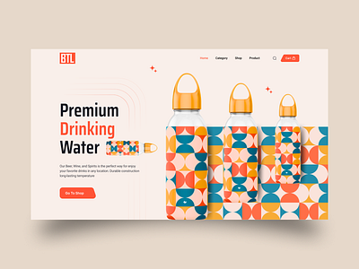 Water Bottle website Exploration 3d agency animation beer best design glass graphic design hero section home page interaction label landing page logo motion graphics ocean sea uiux water bottle web design website