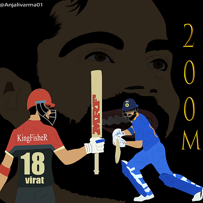 Vector portrait of Virat Kohli adobeillustrator design digitalart graphic design illustration vector vectorportrait