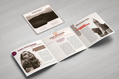 Distinct Square Brochure Template advertising architecture brochure canva design digital elegant fashion multipurpose newsletter photo print square template trifold