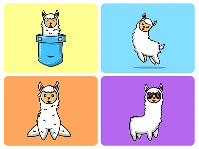 Cute Llama Alpaca doodle