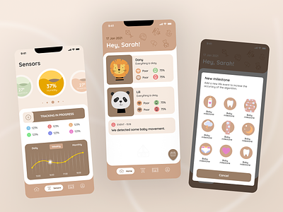 Baby tracking app app design graphic design mobile app startup ui