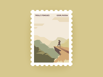 Dagestan troll's tongues postage stamp cliff illustration dagestan illustration dagestan stamp dagestan sticker flat iilustration goor village graphic design minimal graphic mountain illustration mountains stamp postage card postage design postage mark postage stamp precipice simple illustration trolls tongue trolltunga trolltunga stamp vector illustration