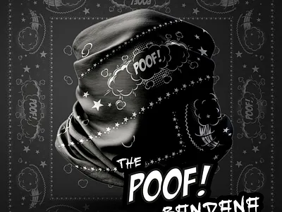 'Poof Bandana' Design bandana brand identity design branding illustration merchandise powerlifting strongman weightlifting