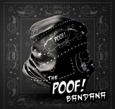 'Poof Bandana' Design bandana brand identity design branding illustration merchandise powerlifting strongman weightlifting