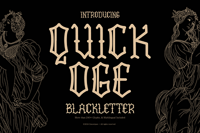 Quick Oge | Blackletter Typeface metal