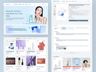 Marketplace Landing Page for Beauty Cosmetics beauty branding design ecommerce figma landing page marketplace ui