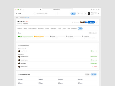 Contract Management System User Interface Design contract app contract dashboard contract management system contract webapp dashboard design productdesign ui design webapp