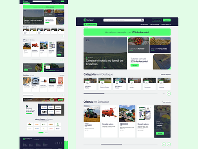 Campear, o marketplace do agronegócio agro agronegócio arquitetura da informação design figma magento marketplace redesign responsive rural startup strategy ui ux