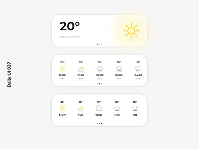 Daily UI 037 | Weather daily ui 037 minimalism simple weather widget