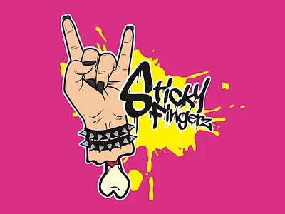 Sticky Fingers // Restaurant Logo branding chef emo food food logo logo logo design logos punk rock restaurant restaurant logo