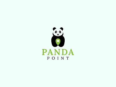 Panda point logo design bear logo design branding cartoon logo creative design custom logo design cute logo design cute panda logo hyper panda logo illustration location logo design minimalist logo panda logo design panda point logo design professional logo travel logo