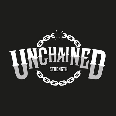 Unchained Strength // Logo Design bodybuilding branding fitness illustration logo logos powerlifting strength training strongman typography vector