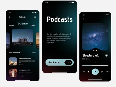 Podcasts App - UI Design app appdesign design figma ios mobile design podcastdesign ui uidesign uiux