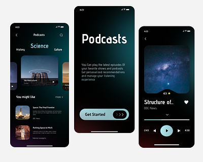 Podcasts App - UI Design app appdesign design figma ios mobile design podcastdesign ui uidesign uiux