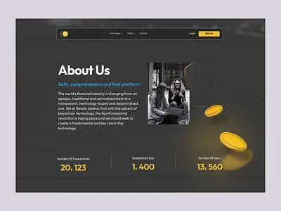About Us | Cryptocurrency about about us branding crypto cryptocurrency interaction interaction design landing logo ui ux