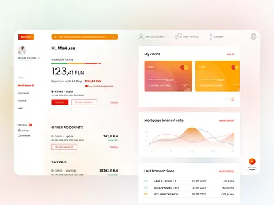 mBank new dashboard bank banking dashboard graphic design interface ui ux