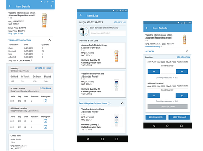 Retail Inventory App android app brainstorming design ideation information architecture