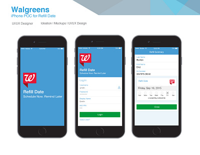 Walgreens POC for RX Refill Reminder app brainstorming ideation