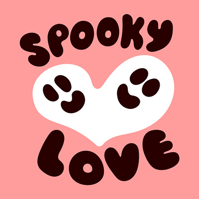 Spooky Love 2d art bold colour design ghosts halloween illustration minimal spooky season