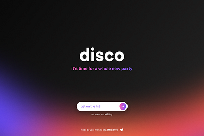 Disco email collection page