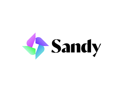 Sandy | Logo design bolt branding branding and identity candy design digital flower identity identity branding illustration logo logo design logo design branding logotype saas