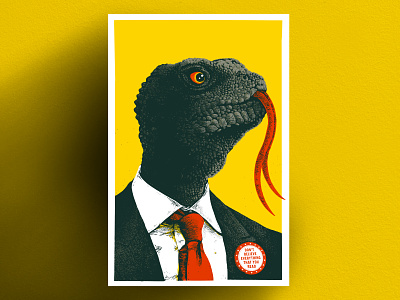 Don't Believe Everything You Read illustration lizard politicians reptile