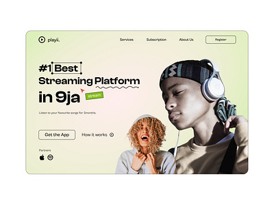Playii Landing Page design figma interface landing page ui uiux uiux design ux design web
