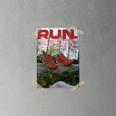 ADIDAS RUN. 3d 3d art 3d blender adidas advertise advertising art blender blender3d design graphic design graphic designer inspiration photoshop poster pub publicité run running sneakers