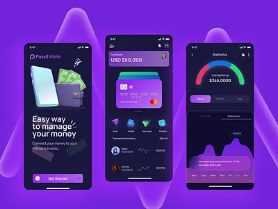 Paywall Wallet - Fintech Mobile App 3d animation banking branding fintech graphic design illustration landing page logo mobile app design motion graphics saas ui ui kit ux
