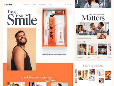 Linhart Homepage clean dental ecommerce homepage landing page product ui web design website