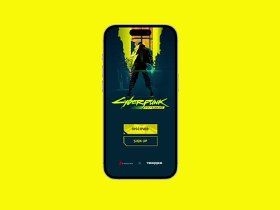 Cyberpunk Edgerunner app cyberpunk edgerunner game ui uiux yellow