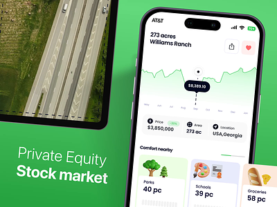 🔥Private Equity Land Stock - Animation 3d animation app daily designradio desktop find mobile motion graphics realestate search ui ux web webapp