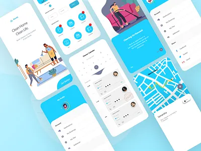 On-Demand services Mobile app Ui adobe xd adobexd branding design figma illustration logo ui ui ux uidesign