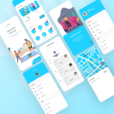 On-Demand services Mobile app Ui adobe xd adobexd branding design figma illustration logo ui ui ux uidesign