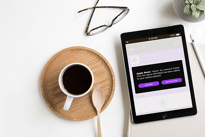 UpNext, tablet branding mobile tablet ui ux design