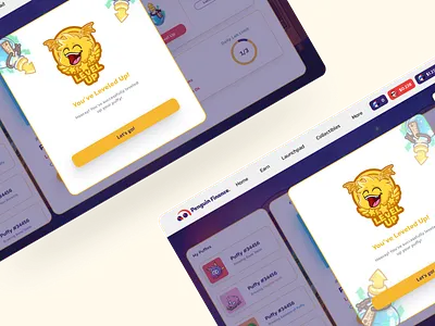 Level up Success Modal - The Puffy Lab blockchain concept design figma figmadesign flat illustration