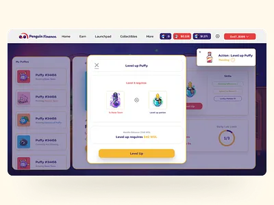 Level Up Puffy - The Puffy Lab blockchain branding concept design figma figmadesign flat illustration logo ui