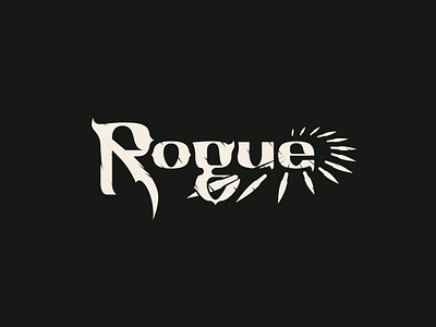 Rogue Logo custom font fantasy font game logo gaming handlettering knives lettering logo rogue type design typography typography logo video game warcraft wow