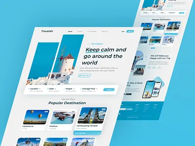 Travelah - Travel Landing Page booking branding graphic design landing page travel travel app ui website