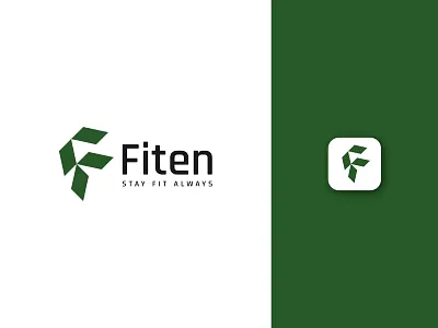 Modern F Letter Fitness Logo body buidler brand mark branding creative exercise f letter fitness green gym letter logo logo inspirations minimal minimalist modern portfolio shape vector workout yoga